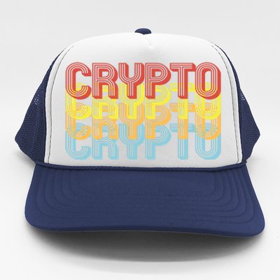 Crypto Crypto Crypto Crypto Retro Style Trucker Hat