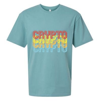 Crypto Crypto Crypto Crypto Retro Style Sueded Cloud Jersey T-Shirt