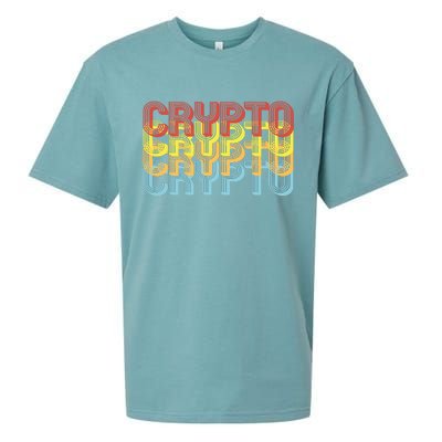 Crypto Crypto Crypto Crypto Retro Style Sueded Cloud Jersey T-Shirt