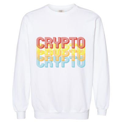 Crypto Crypto Crypto Crypto Retro Style Garment-Dyed Sweatshirt