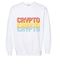 Crypto Crypto Crypto Crypto Retro Style Garment-Dyed Sweatshirt
