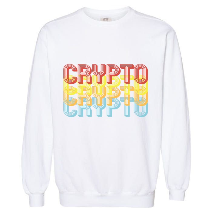 Crypto Crypto Crypto Crypto Retro Style Garment-Dyed Sweatshirt
