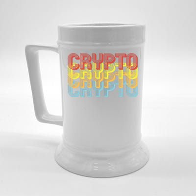 Crypto Crypto Crypto Crypto Retro Style Beer Stein