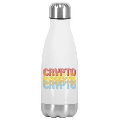 Crypto Crypto Crypto Crypto Retro Style Stainless Steel Insulated Water Bottle