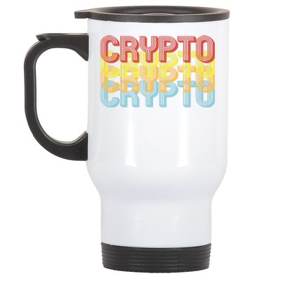 Crypto Crypto Crypto Crypto Retro Style Stainless Steel Travel Mug