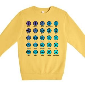 Crypto Currency Logos Coinbase Premium Crewneck Sweatshirt