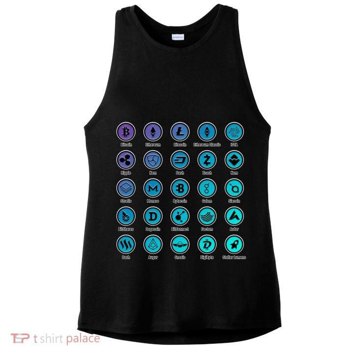 Crypto Currency Logos Coinbase Ladies PosiCharge Tri-Blend Wicking Tank