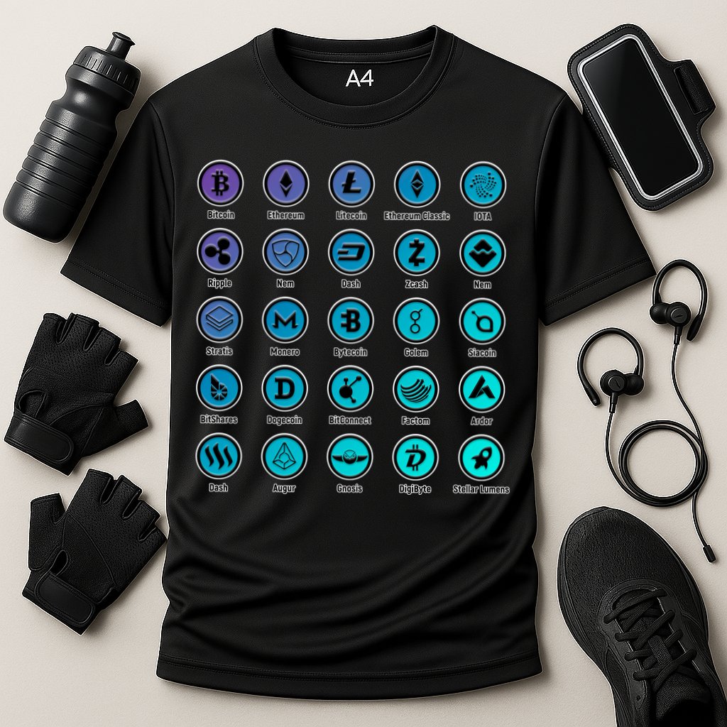 Crypto Currency Logos Coinbase Performance Shirt