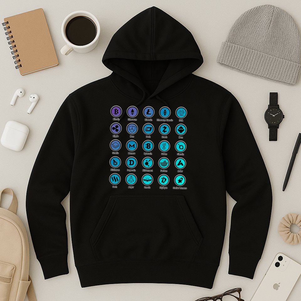Crypto Currency Logos Coinbase Hoodie