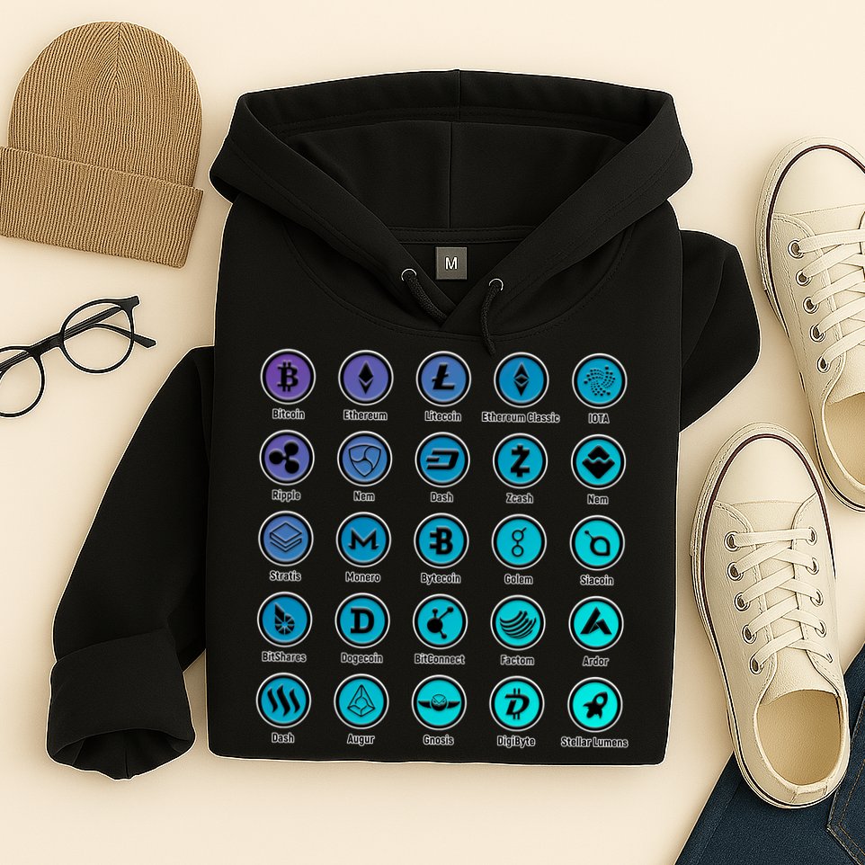 Crypto Currency Logos Coinbase Hoodie