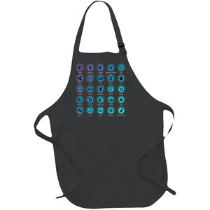 Crypto Currency Logos Coinbase Full-Length Apron With Pockets