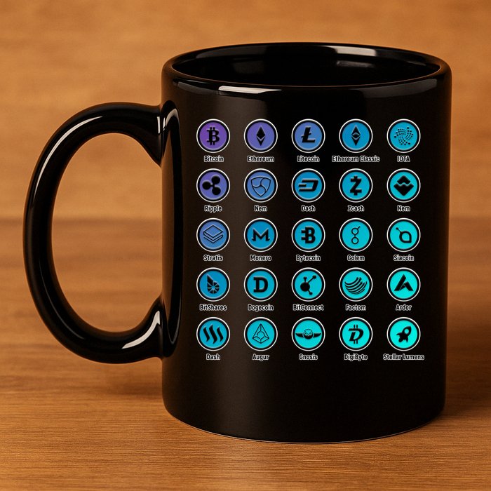 Crypto Currency Logos Coinbase 11oz C Handle Ceramic Mug