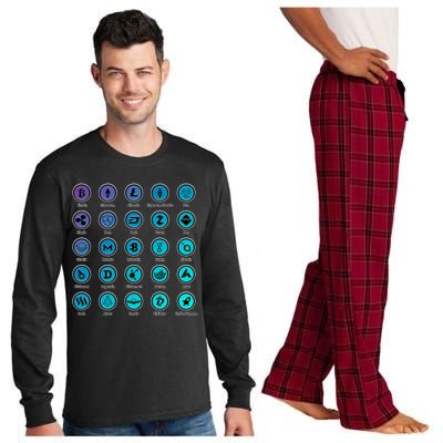 Crypto Currency Logos Coinbase Long Sleeve Pajama Set