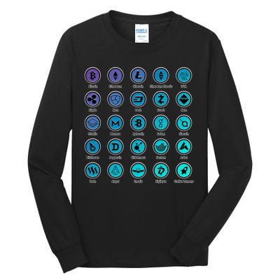 Crypto Currency Logos Coinbase Tall Long Sleeve T-Shirt