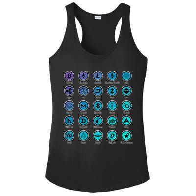Crypto Currency Logos Coinbase Ladies PosiCharge Competitor Racerback Tank