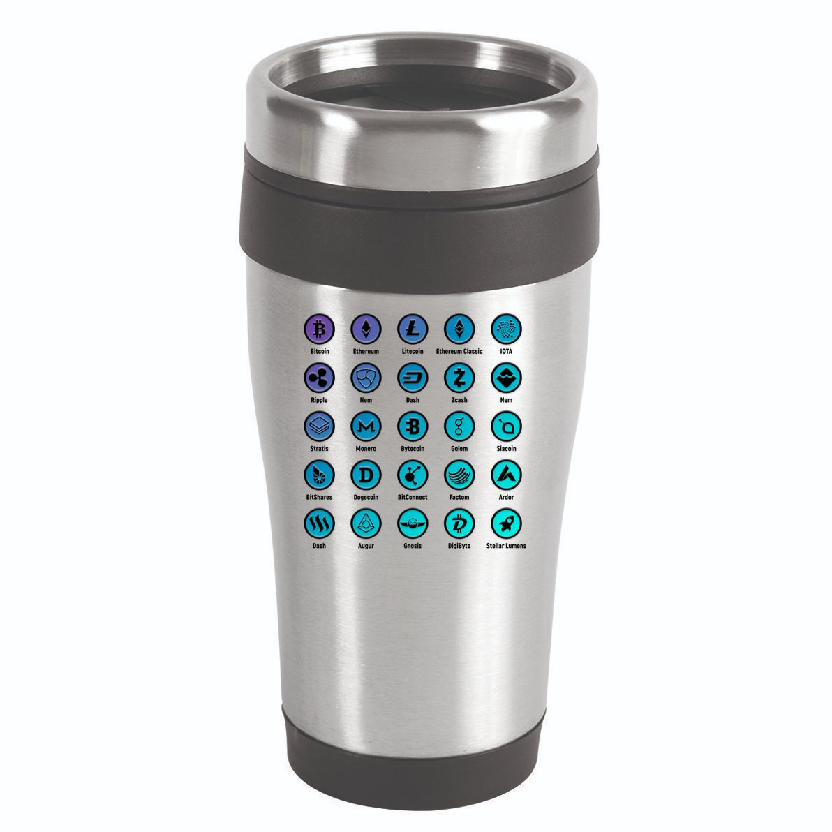 Crypto Currency Logos Coinbase 16oz Travel Tumbler