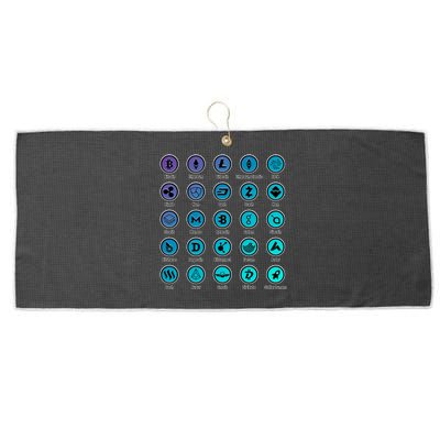 Crypto Currency Logos Coinbase Large Microfiber Waffle Golf Towel