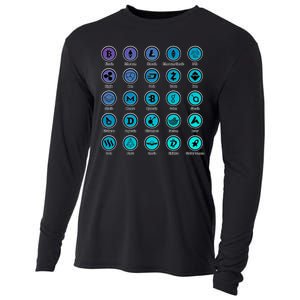 Crypto Currency Logos Coinbase Cooling Performance Long Sleeve Crew