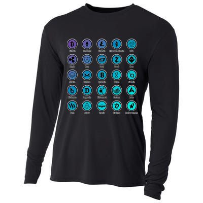 Crypto Currency Logos Coinbase Cooling Performance Long Sleeve Crew