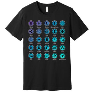 Crypto Currency Logos Coinbase Premium T-Shirt