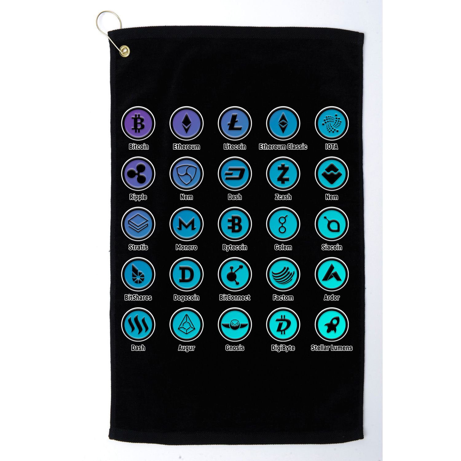 Crypto Currency Logos Coinbase Golf Towel