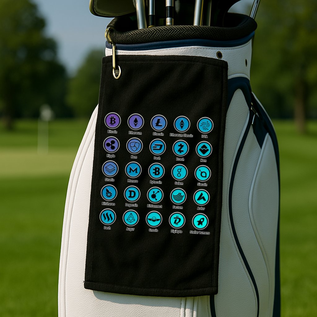 Crypto Currency Logos Coinbase Golf Towel