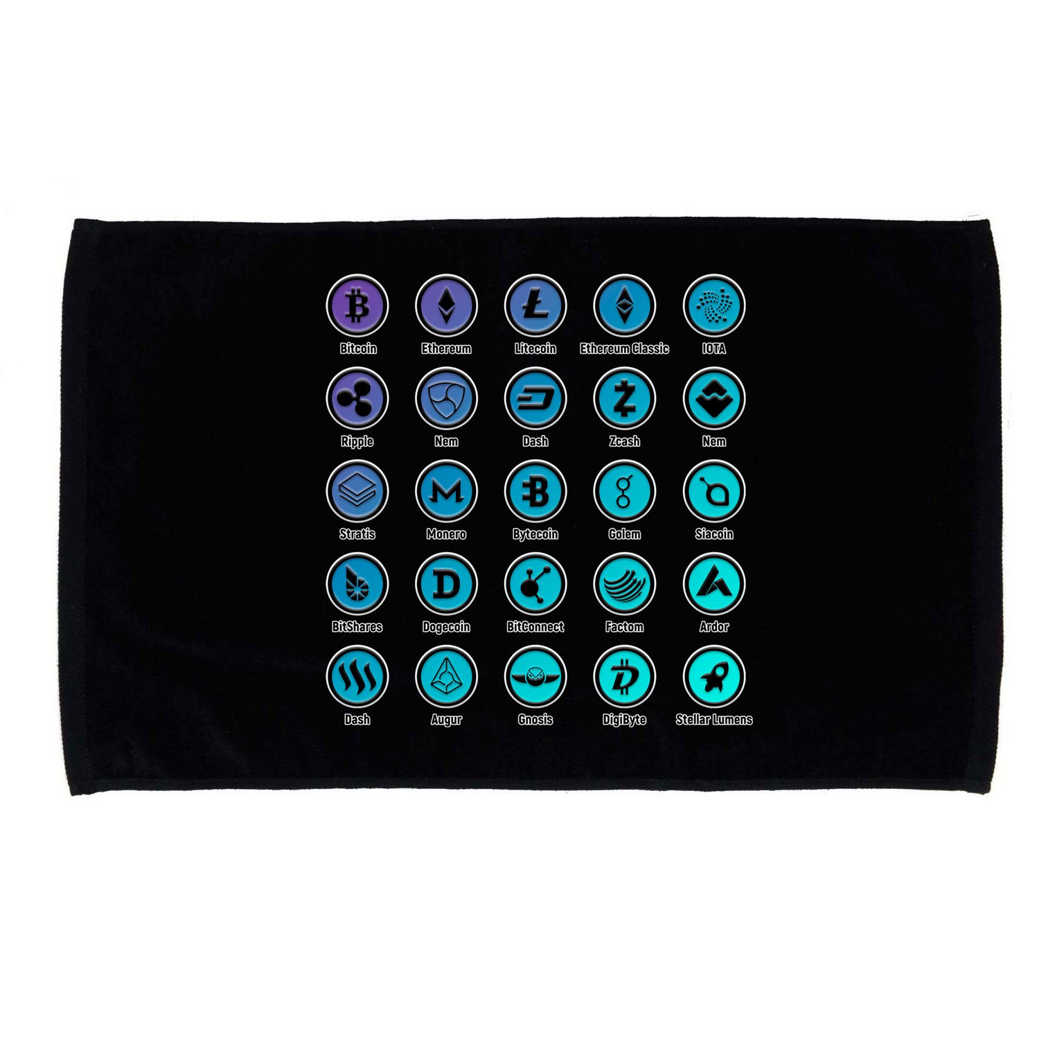 Crypto Currency Logos Coinbase Microfiber Hand Towel