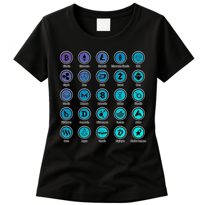 Crypto Currency Logos Coinbase Womens T-Shirt