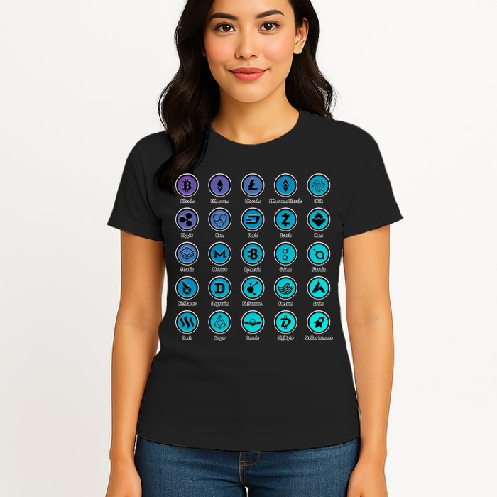 Crypto Currency Logos Coinbase Womens T-Shirt