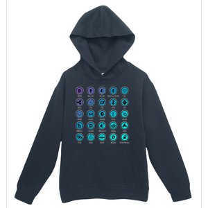 Crypto Currency Logos Coinbase Urban Pullover Hoodie