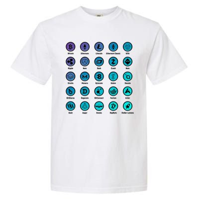 Crypto Currency Logos Coinbase Garment-Dyed Heavyweight T-Shirt