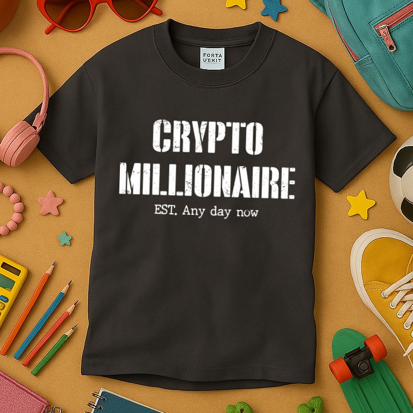 Crypto Millionaire Est. Any Day Now Kids T-Shirt