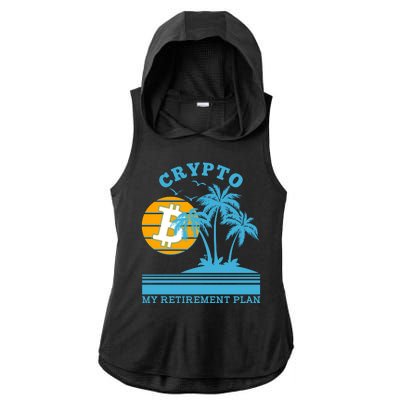 Crypto My Retirement Plan Ladies PosiCharge Tri-Blend Wicking Draft Hoodie Tank