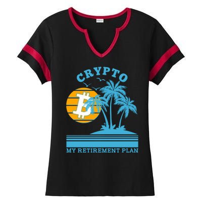 Crypto My Retirement Plan Ladies Halftime Notch Neck Tee