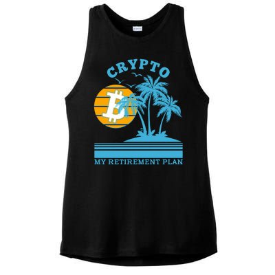 Crypto My Retirement Plan Ladies PosiCharge Tri-Blend Wicking Tank