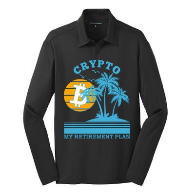 Crypto My Retirement Plan Silk Touch Performance Long Sleeve Polo