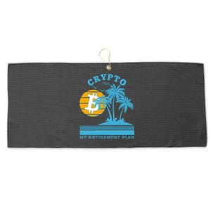 Crypto My Retirement Plan Large Microfiber Waffle Golf Towel