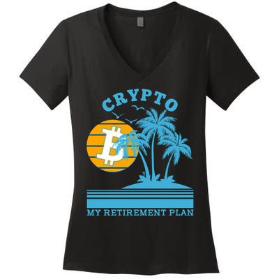 Crypto My Retirement Plan Women's V-Neck T-Shirt