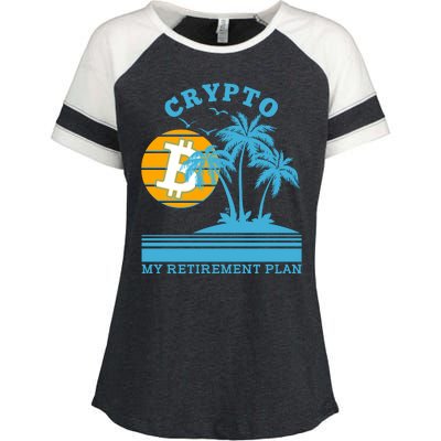 Crypto My Retirement Plan Enza Ladies Jersey Colorblock Tee