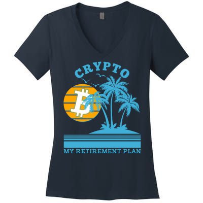 Crypto My Retirement Plan Women's V-Neck T-Shirt