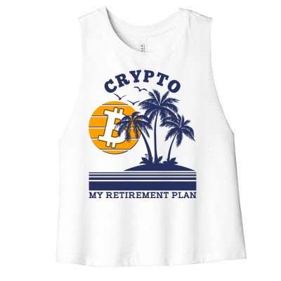 Crypto My Retirement Plan Women's Racerback Cropped Tank