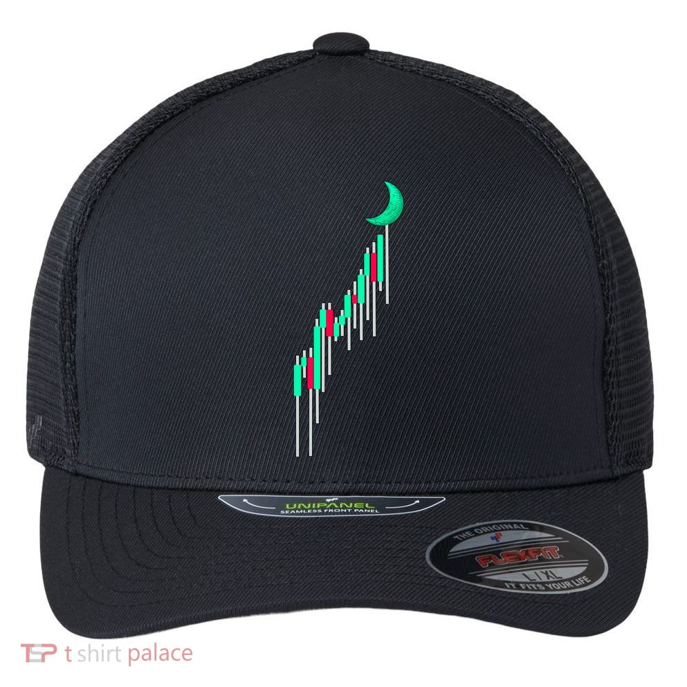 Crypto To The Moon Trading Hodl Stock Chart Flexfit Unipanel Trucker Cap