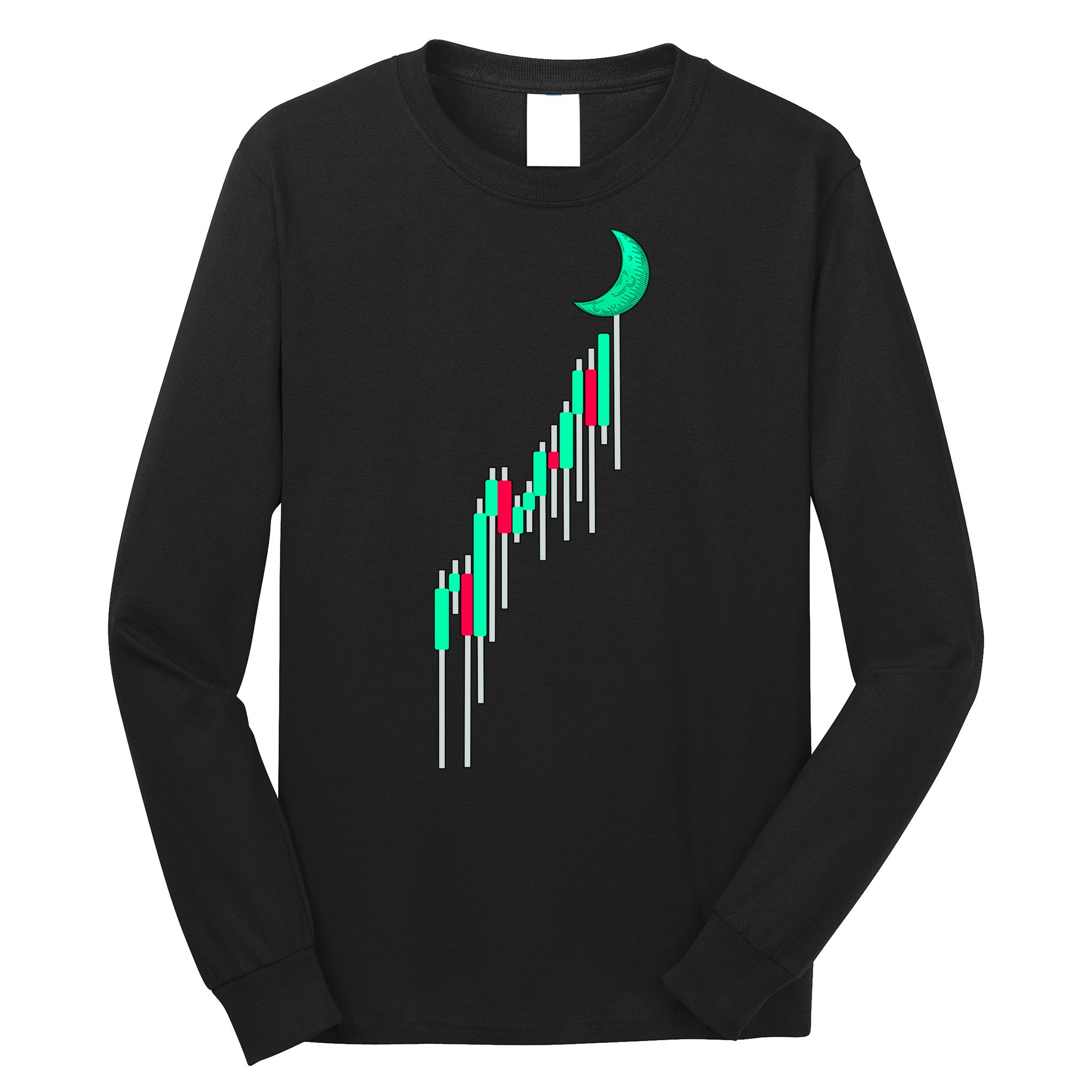 Crypto To The Moon Trading Hodl Stock Chart Long Sleeve Shirt