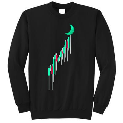 Crypto To The Moon Trading Hodl Stock Chart Sweatshirt
