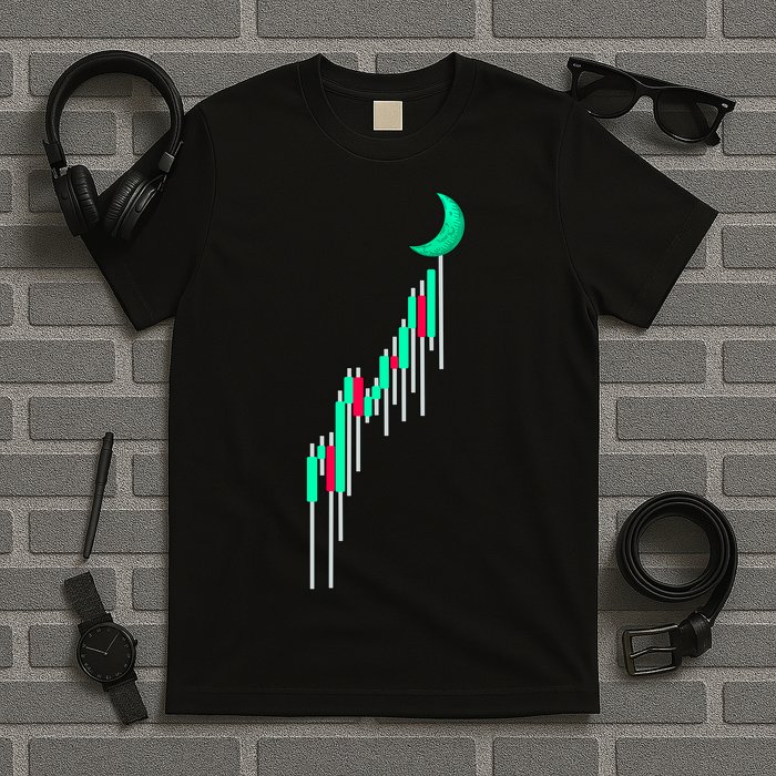 Crypto To The Moon Trading Hodl Stock Chart T-Shirt