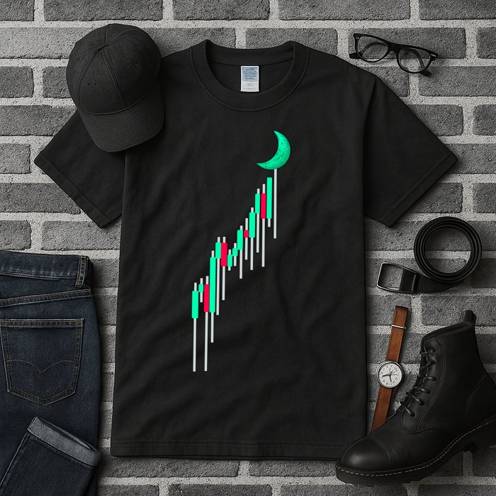 Crypto To The Moon Trading Hodl Stock Chart Tall T-Shirt