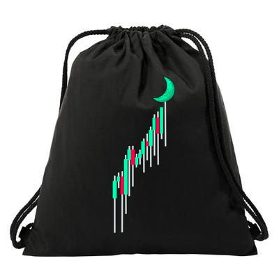 Crypto To The Moon Trading Hodl Stock Chart Drawstring Bag