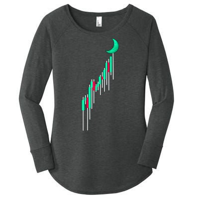 Crypto To The Moon Trading Hodl Stock Chart Women's Perfect Tri Tunic Long Sleeve Shirt