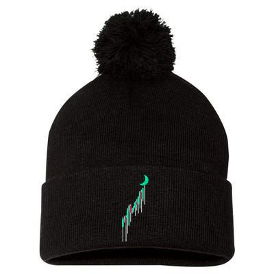 Crypto To The Moon Trading Hodl Stock Chart Pom Pom 12in Knit Beanie
