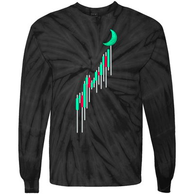 Crypto To The Moon Trading Hodl Stock Chart Tie-Dye Long Sleeve Shirt